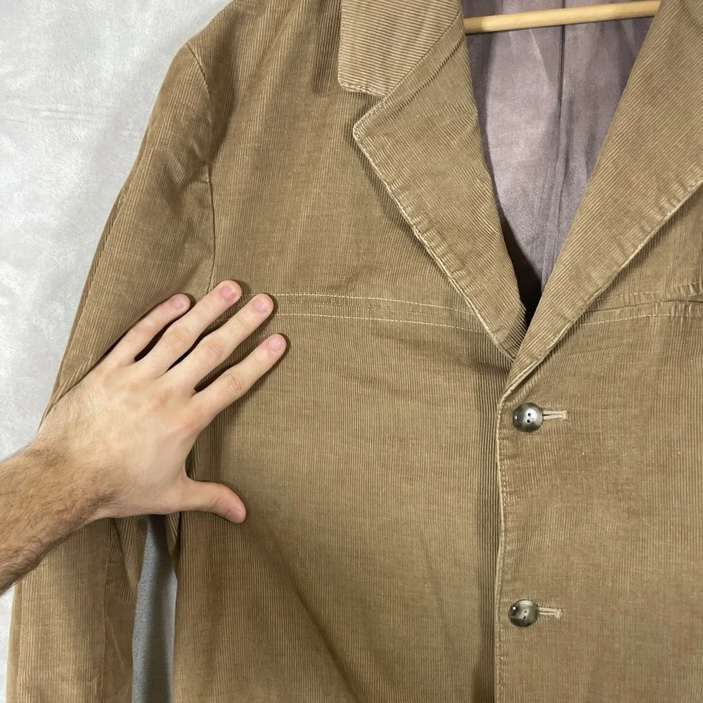 True Vtg 50s 60s Field & Stream Corduroy Blazer Jacket Sport Coat Mens 44 Cotton